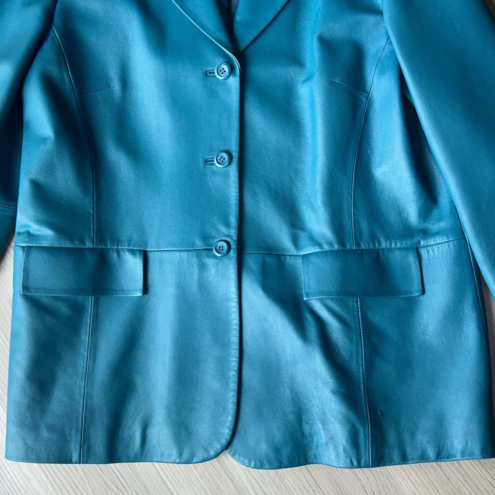 Pendleton Leather Vintage Blazer/Jacket Teal L/Xl - image 5